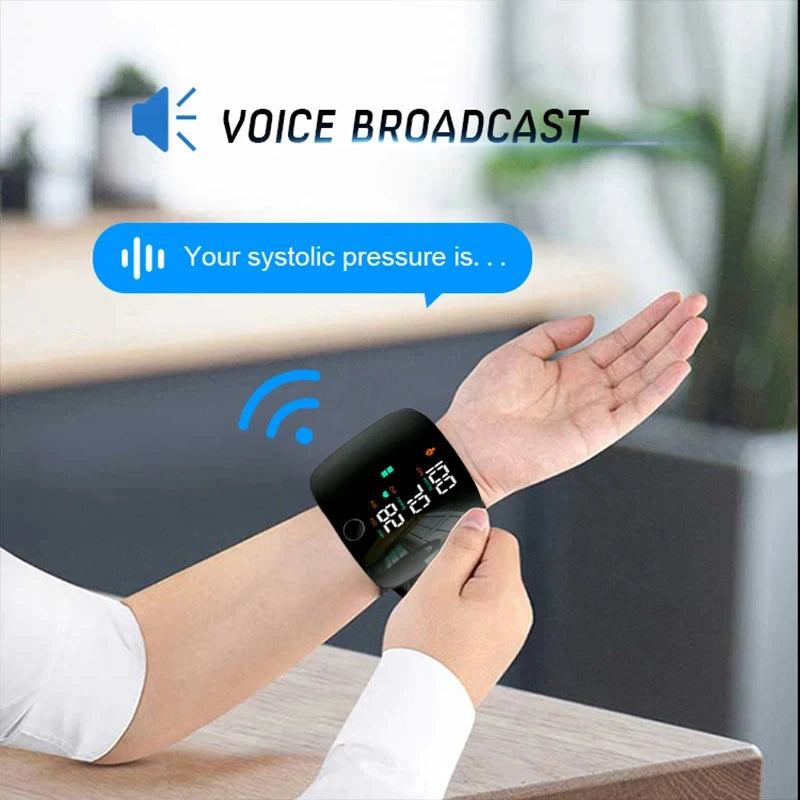 HealthTrack Pro Smart Wrist Blood Pressure Monitor - Touch LED Screen