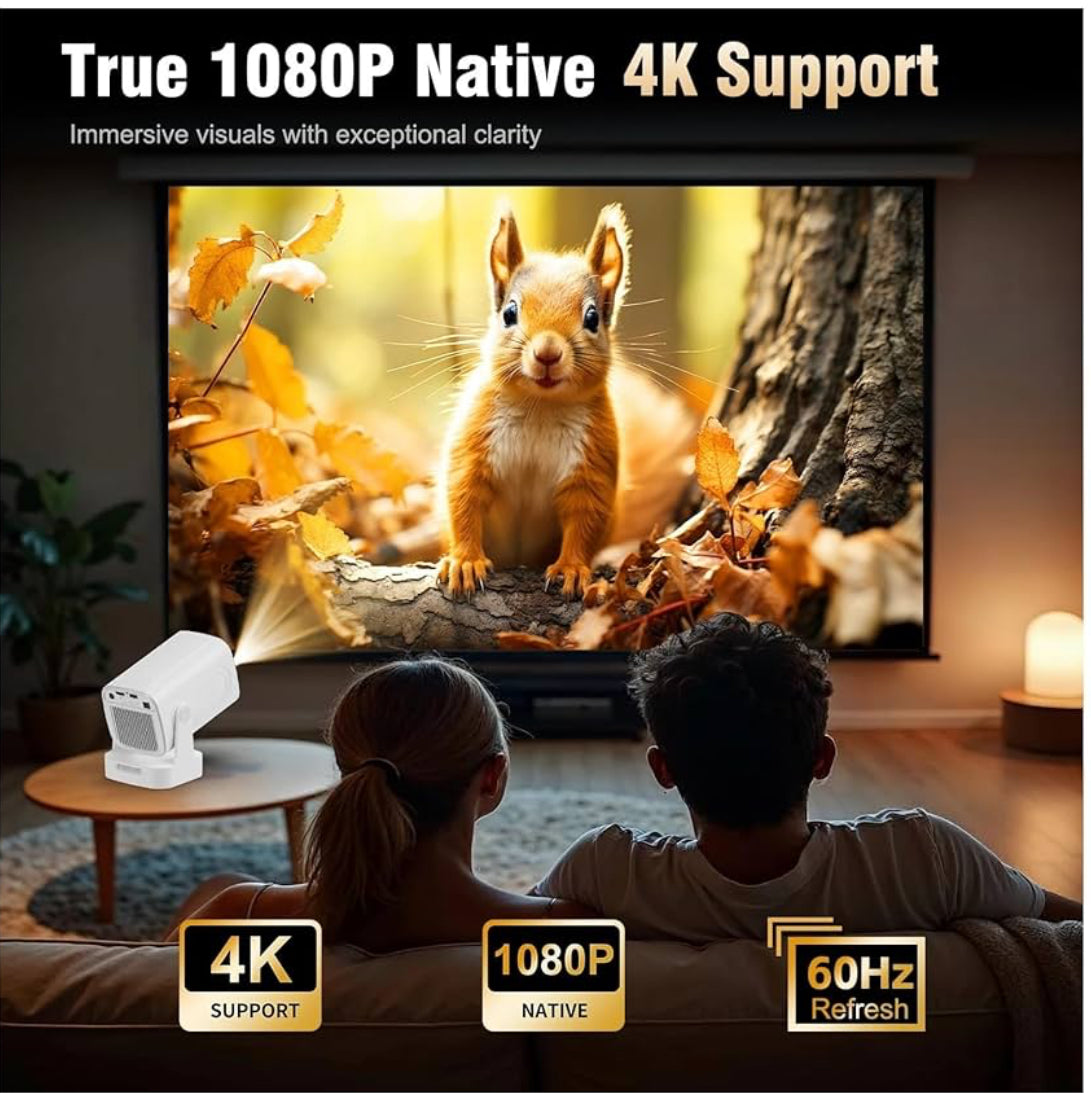 Vaitur™ Next Gen Ultra Pro Smart Mini Projector | 330 ANSI, Android 11, Wifi6