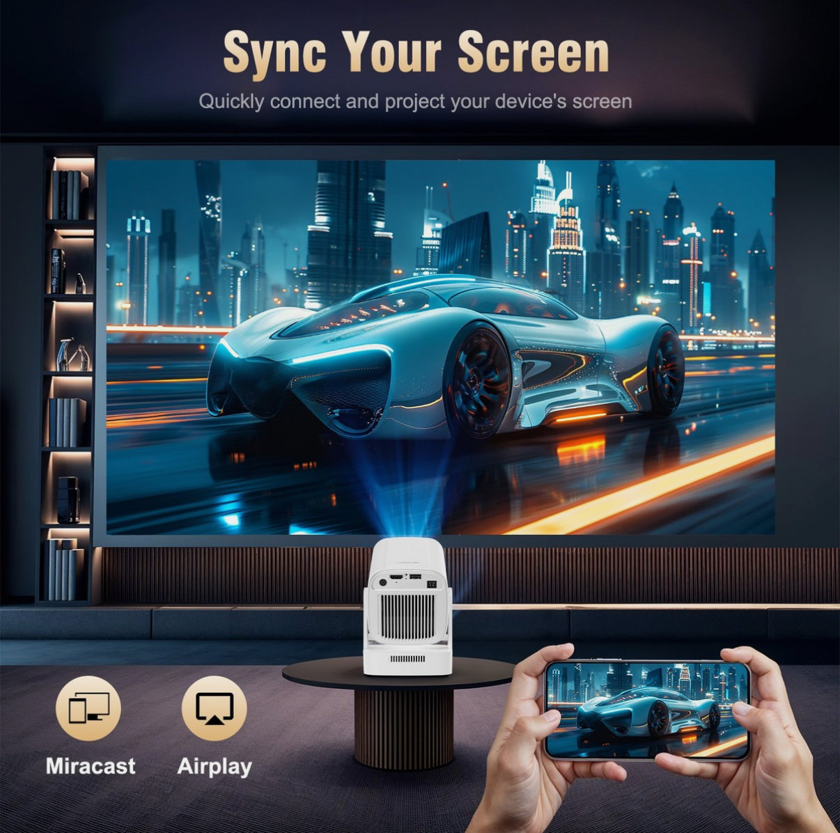 Vaitur™ Next Gen Ultra Pro Smart Mini Projector | 330 ANSI, Android 11, Wifi6