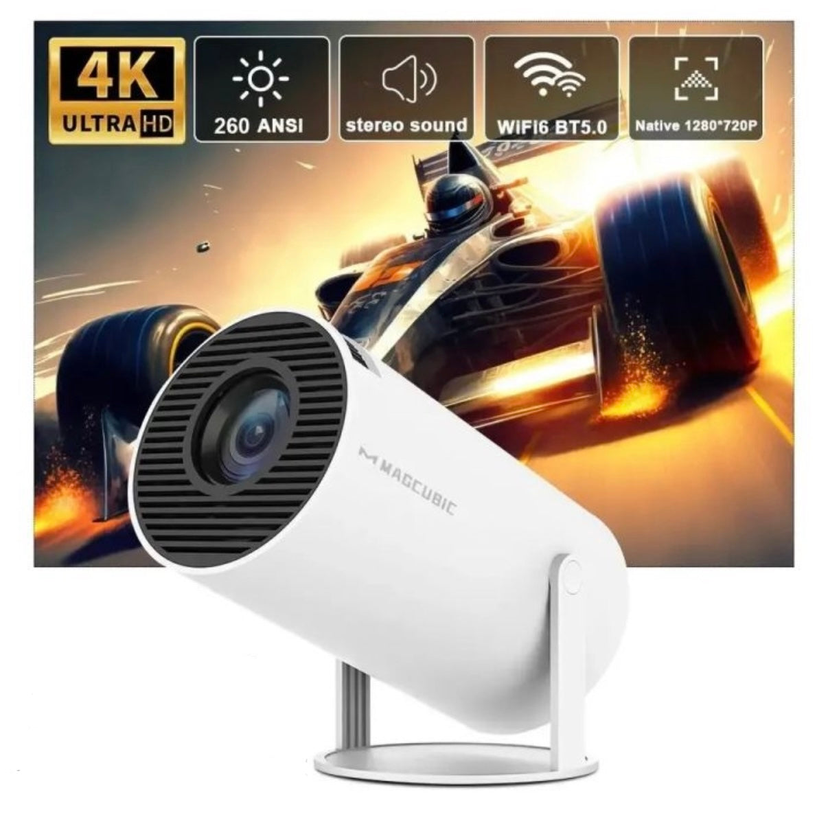 Vaitur™ Pro Smart Mini Projector | 290 ANSI, Android 11, Wifi6