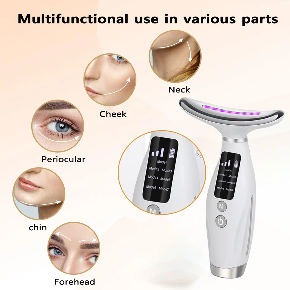 Vaitur™ Neck & Face Lifting Massager | 7 Light Modes, EMS Microcurrent