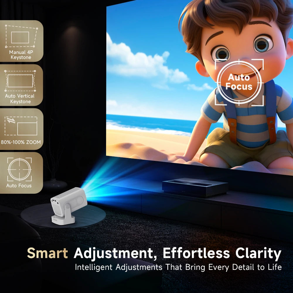 Vaitur™ Next Gen Ultra Pro Smart Mini Projector | 330 ANSI, Android 11, Wifi6