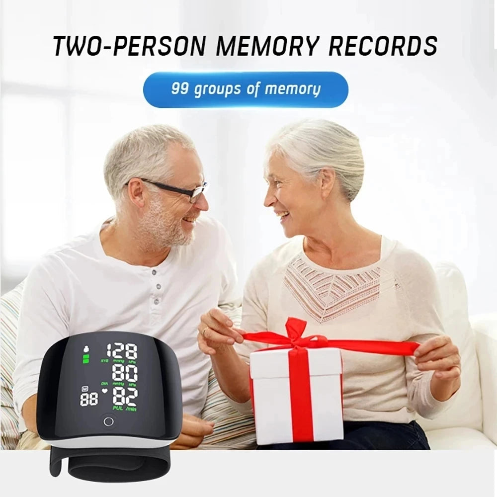 HealthTrack Pro Smart Wrist Blood Pressure Monitor - Touch LED Screen